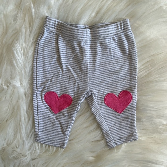 Carter's Other - 🔴Carter’s Newborn Baby Girl Striped Heart Pants💕